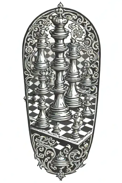 chess board tattoo design idea