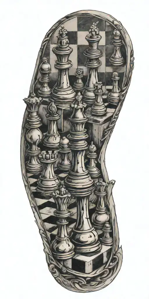 chess board tattoo design idea
