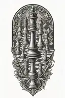 chess board tattoo design idea