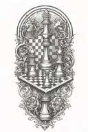 chess board tattoo design idea
