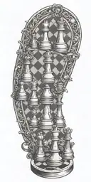 chess board tattoo design idea