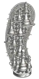 chess board tattoo design idea
