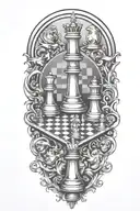 chess board tattoo design idea