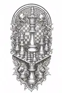 chess board tattoo design idea