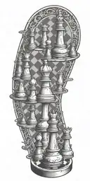 chess board tattoo design idea