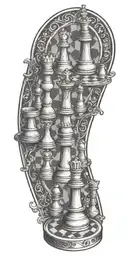 chess board tattoo design idea