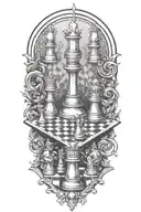 chess board tattoo design idea