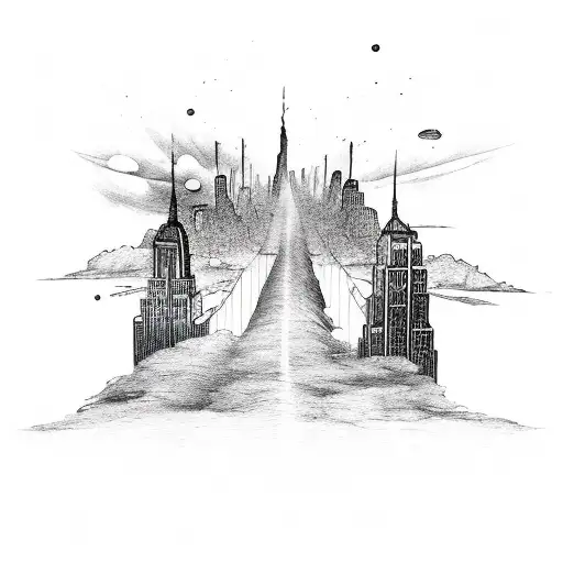 dream where you are falling to nyc tattoo design idea