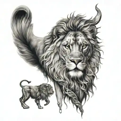leo, outcast, mother doesn't have faith in me, hardworking and loving father tattoo design idea
