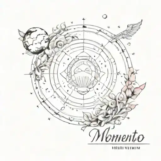 words "memento vivere" with space  tattoo design idea