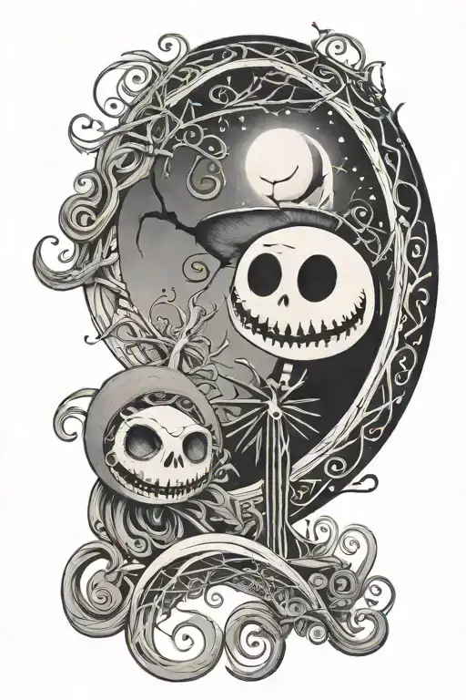 nightmare before Christmas eclipse   tattoo design idea