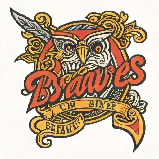 Avrie in braves font tattoo tattoo design idea