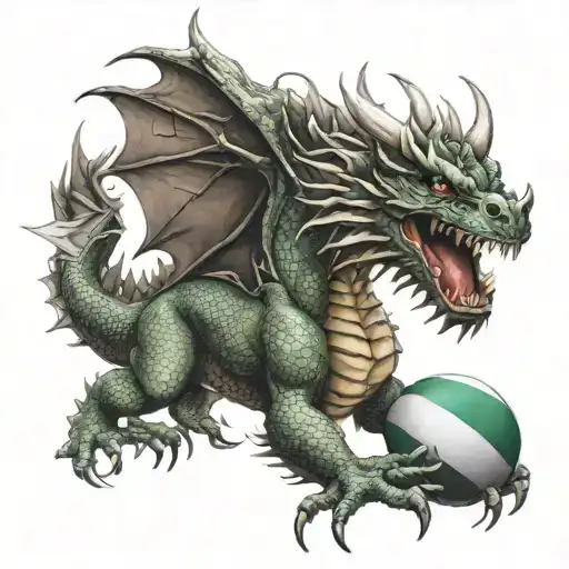 welsh rugby dragon tattoo design idea