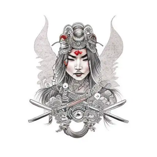 warrior woman, mother, long hair, tattoos, passionate, nurturing, fighter, beautiful, strength, tears, love, heartache tattoo design idea