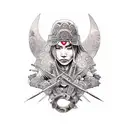 warrior woman, mother, long hair, tattoos, passionate, nurturing, fighter, beautiful, strength, tears, love, heartache tattoo design idea