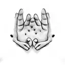 hand humans and dogs paw tattoo design idea