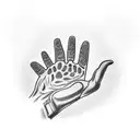 hand humans and dogs paw tattoo design idea