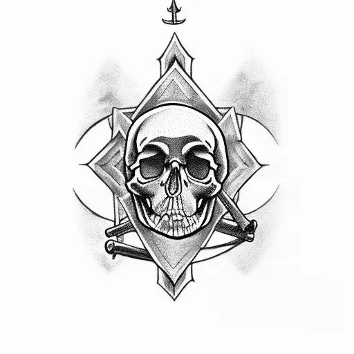 Hourglass, Skull, Memento Mori, Spear, Romans 7:15 tattoo design idea