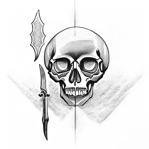 Hourglass, Skull, Memento Mori, Spear, Romans 7:15 tattoo design idea