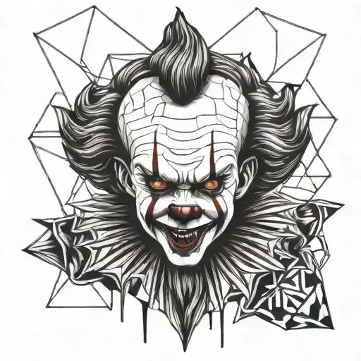 pennywise clown tattoo design idea