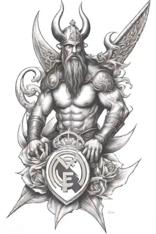 real madrid viking tattoo design idea