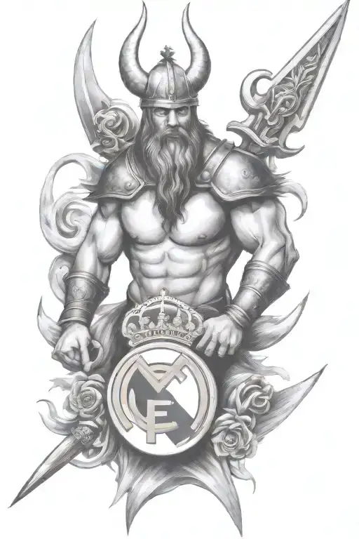 real madrid viking tattoo design idea