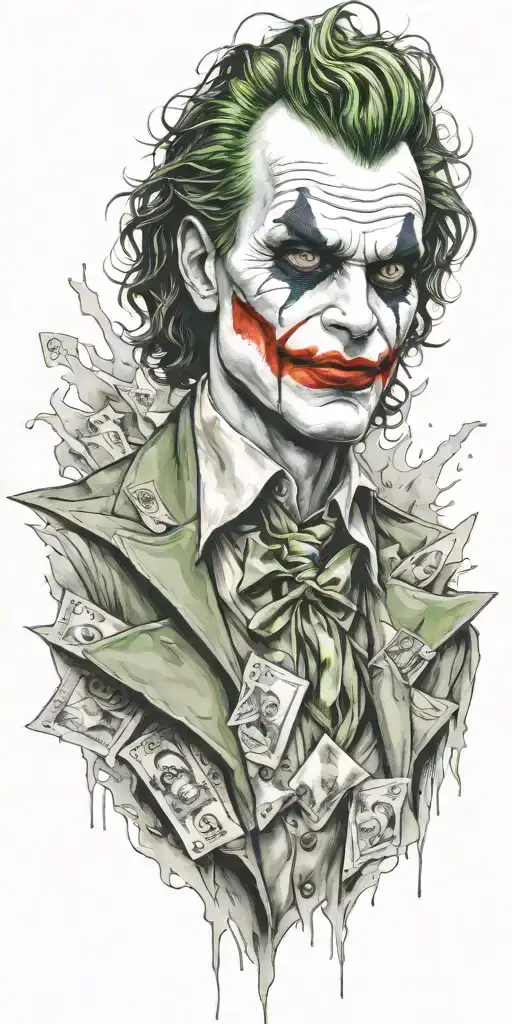 sick joker tattoo design idea