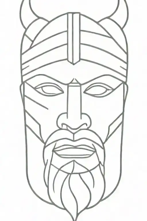 viking face tilted to left side tattoo design idea