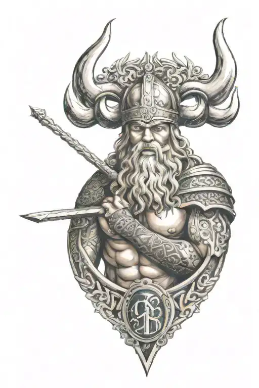 VIKING HOLDING  real madrid logo tattoo design idea