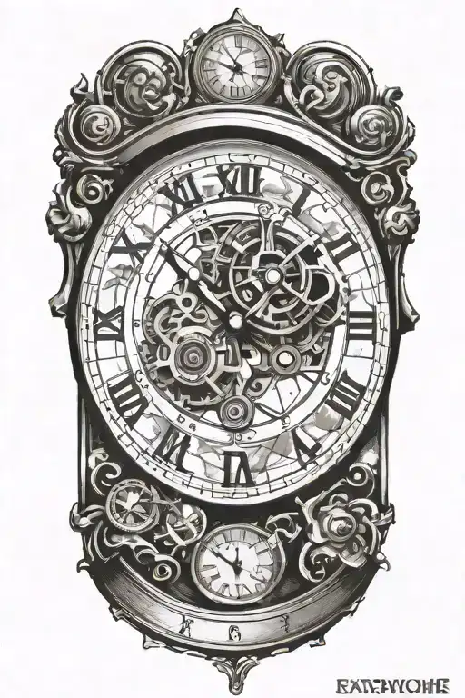 90+ extra time clock tattoo design idea