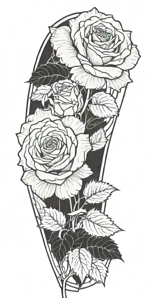 real madrid roses growing tattoo design idea