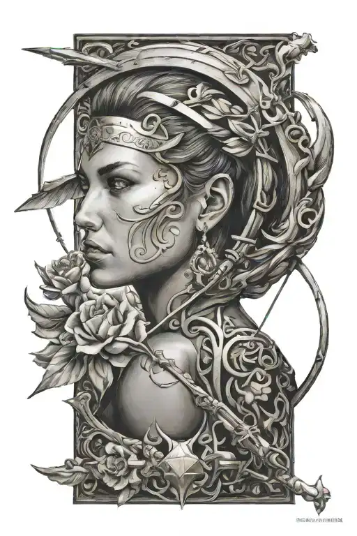 sagittarius zodiac sign FOR UNDER EAR tattoo design idea