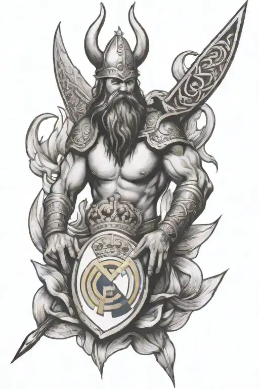 real madrid viking tattoo design idea
