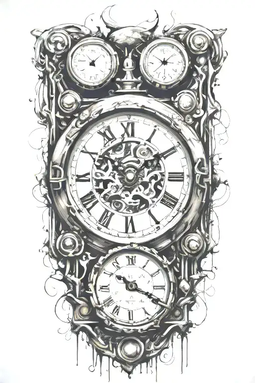 90+ minute  digital clock tattoo design idea