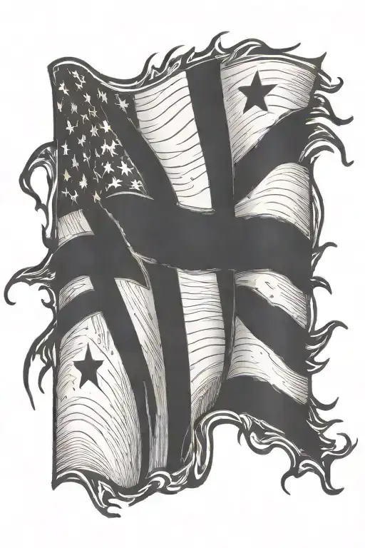 straight  flag written inside tattoo design idea
