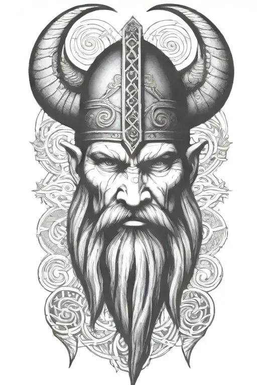 viking face tattoo design idea