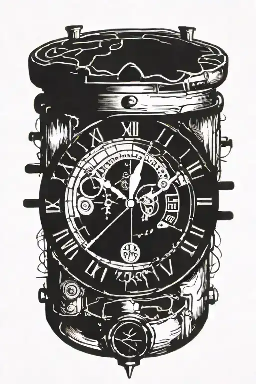 90+ minute sub clock tattoo design idea