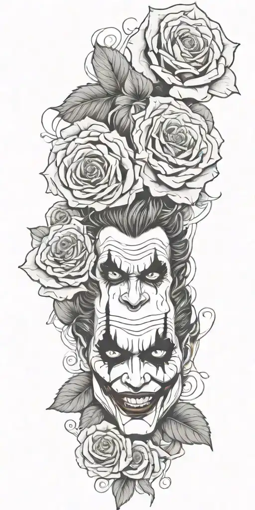 joker  real madrid roses growing tattoo design idea