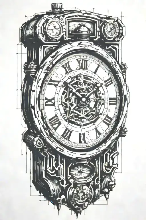 90+ minute sub digital clock tattoo design idea