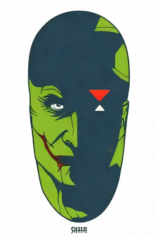 joker holding Real Madrid card tattoo design idea