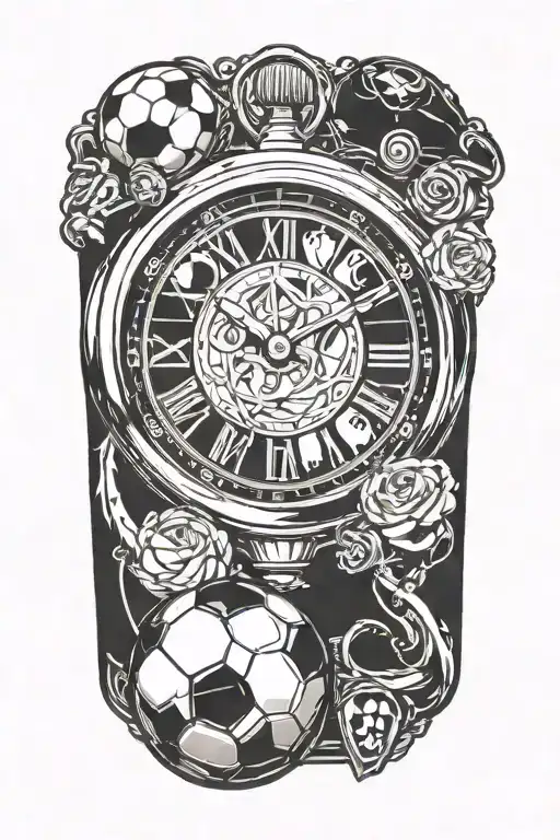 extra time soccer clock  tattoo design idea