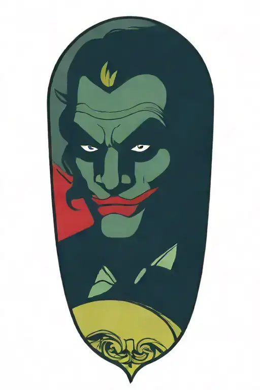 joker holding Real Madrid card tattoo design idea