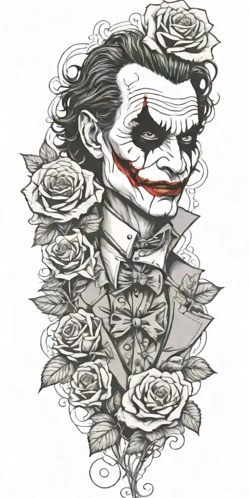 joker  real madrid roses growing tattoo design idea