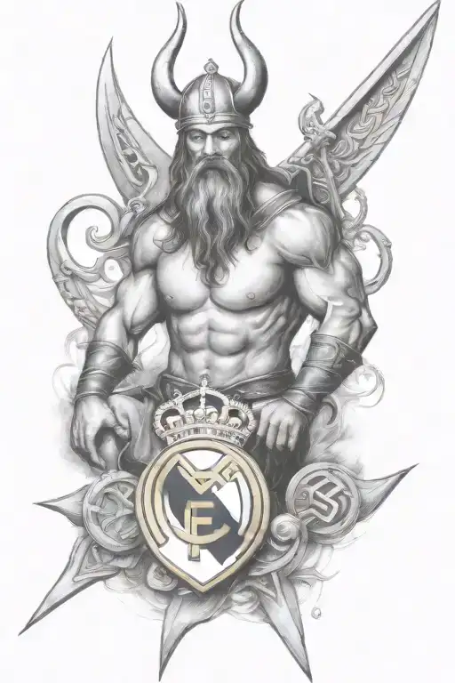 real madrid viking tattoo design idea