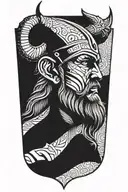 viking face tilted to left side tattoo design idea