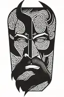 viking face tilted to left side tattoo design idea
