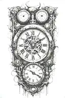 90+ minute  digital clock tattoo design idea