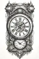 90+ minute  digital clock tattoo design idea