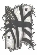 straight  flag written inside tattoo design idea
