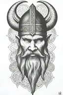 viking face tattoo design idea